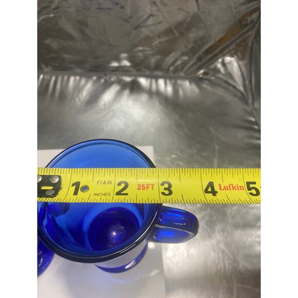 Vintage Set of 2 Anchor Hocking Cobalt Blue Coffee Mug Cups 5" - Picture 4 of 4